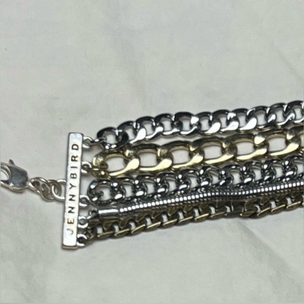 NWOT Jenny Bird boho moto bracelet, layered, chain, 5 strands - Picture 4 of 4